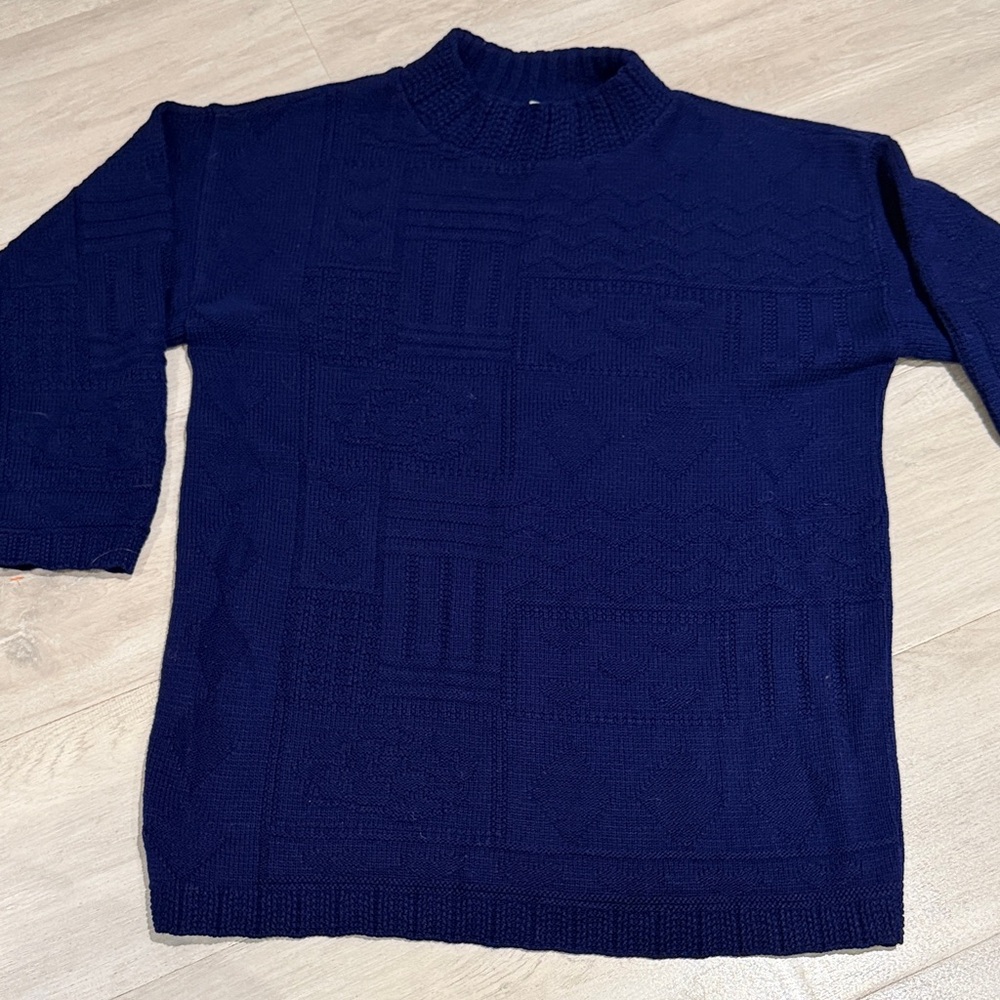 Basic Editions Navy Turtleneck Sweater
